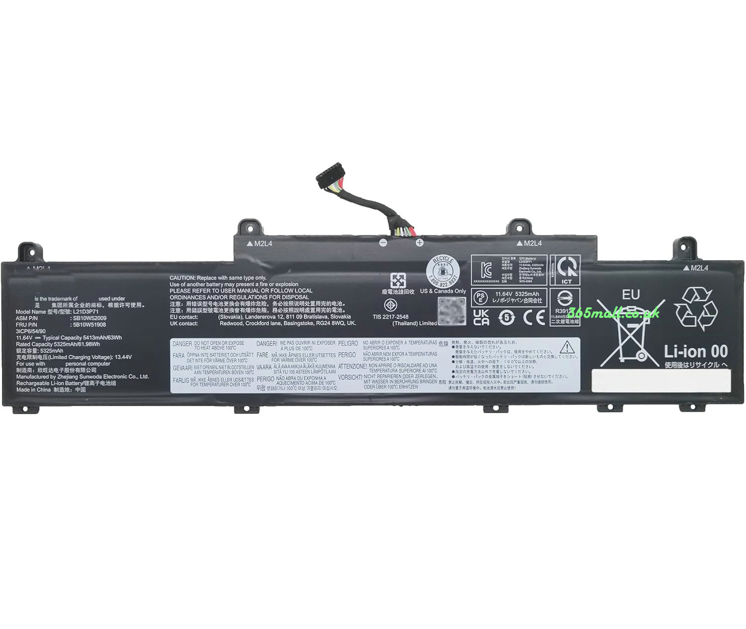 Li-ion Battery for Lenovo L21C3P76